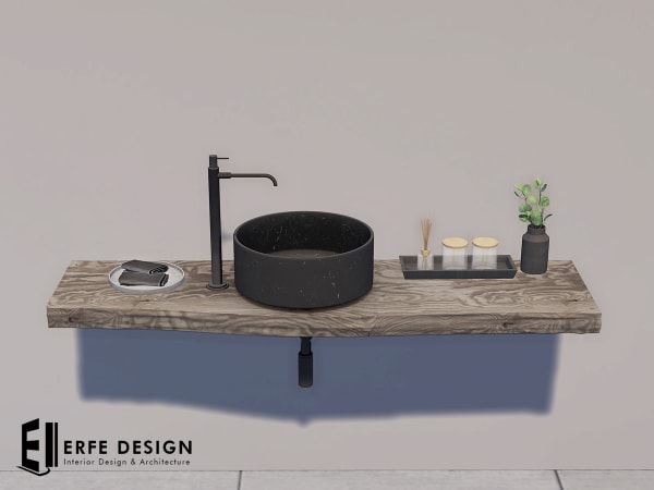 Single Wooden Sink 10 LI [Erfe Design] *