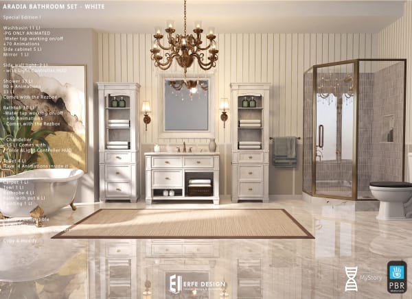 Aradia Bathroom Set White v. PG ONLY