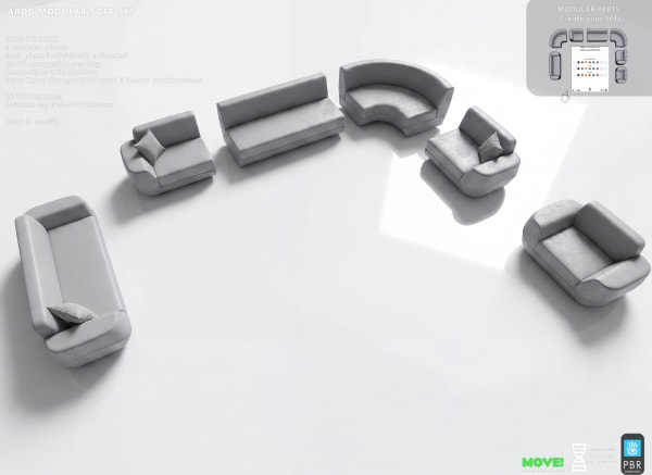 Arog Modular Sofa Set v2.0 PG ONLY [Erfe Design]