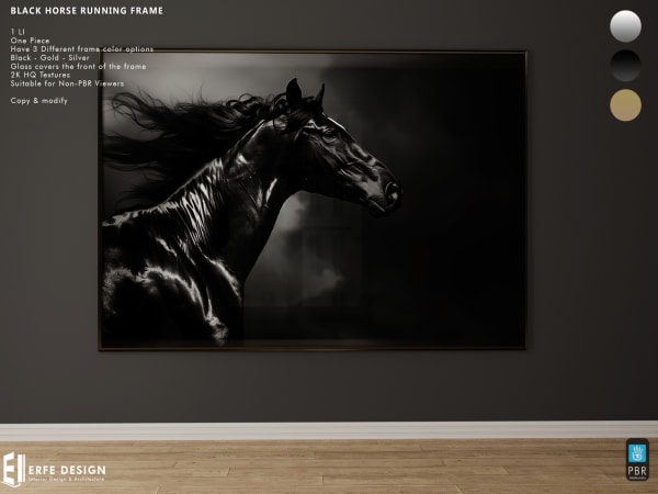 Black Horse Running Frame PBR 3Colors [Erfe Design]*