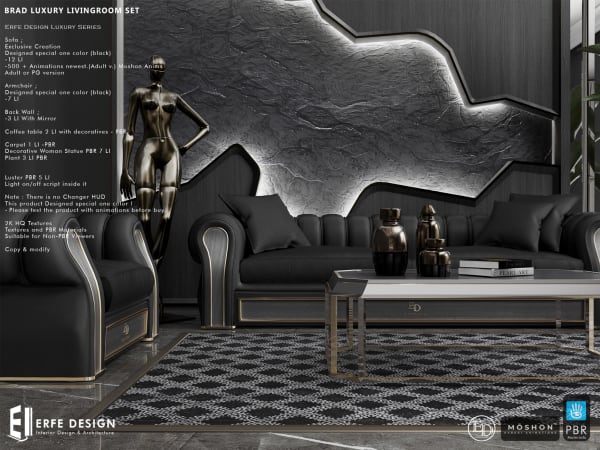 Brad Luxury Pbr Livingroom Set PG  [Erfe Design]*