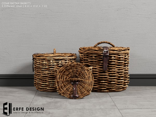 Cesar Rattan Basket 3 Pcs  [Erfe Design] *