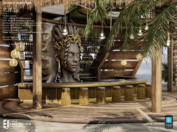 Coconut Beach Bar With Stage 235 LI PBR [Erfe Design]*