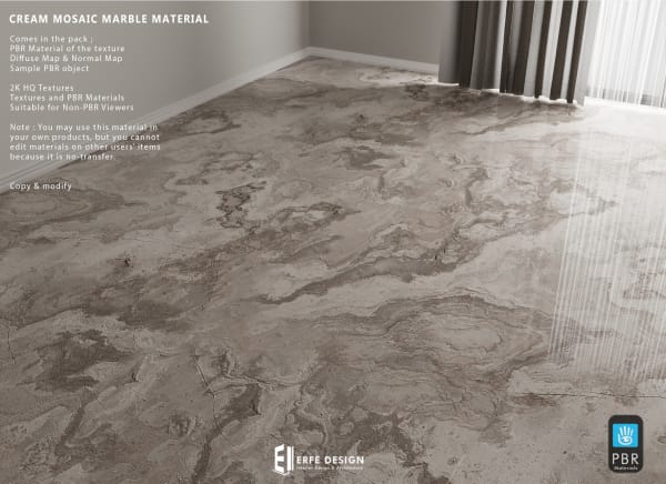 Cream Mosaic Marble Material PBR - Erfe Design*