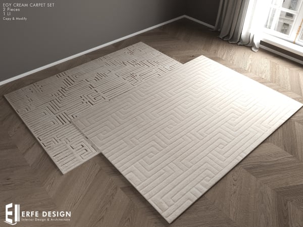 Egy Cream Carpet-2PCS 1 LI [Erfe Design] *