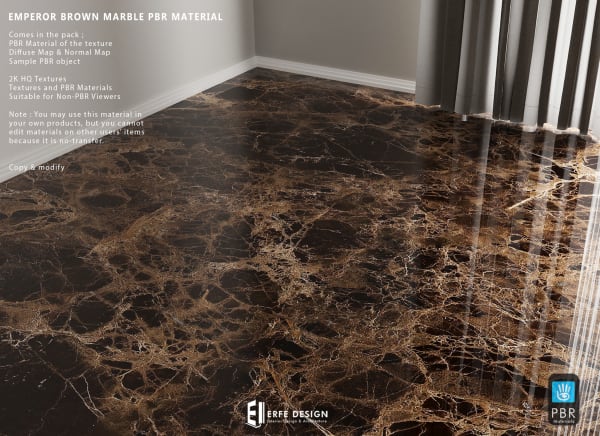 Emperor Brown Marble Material Pbr [Erfe Design]*