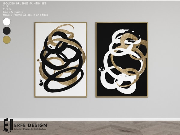Golden Brushes Painting Set 3 Colors 1 LI [Erfe Design]*