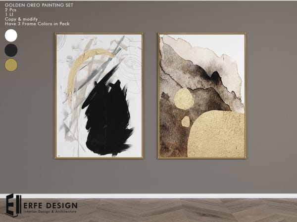 Golden Oreo Painting Set 3 Frame Colors 1 LI [Erfe Design] *