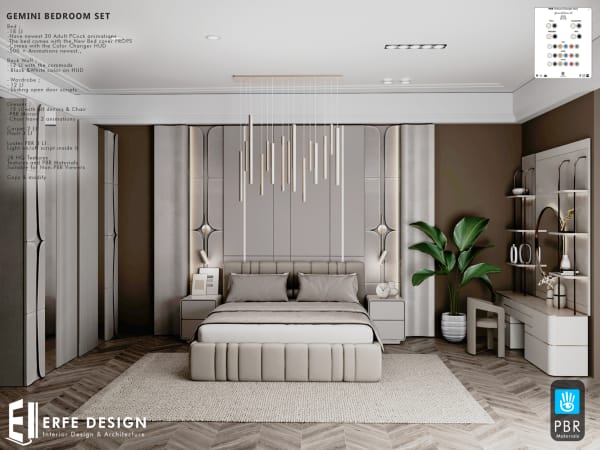 Gemini Bedroom Set Pg v.2.1  PBR [Erfe Design] *