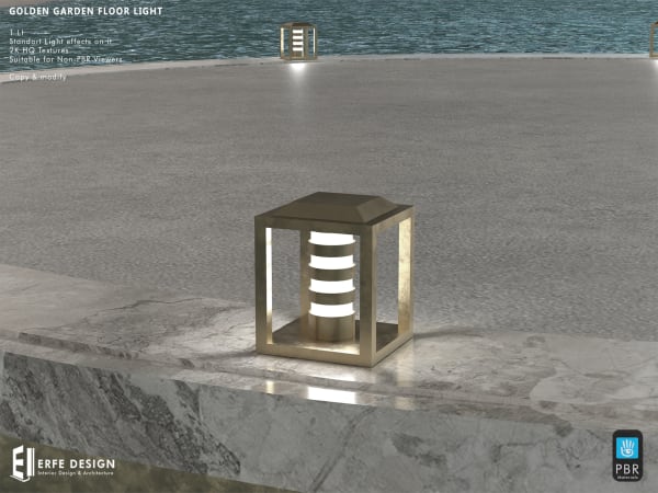Golden garden floor light PBR 1 LI [Erfe Design]*