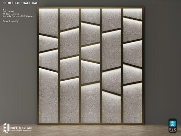 Golden rails Back Wall 6 LI [Erfe Design]*