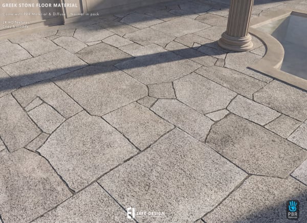 Greek Stone Floor PBR Material 1 LI