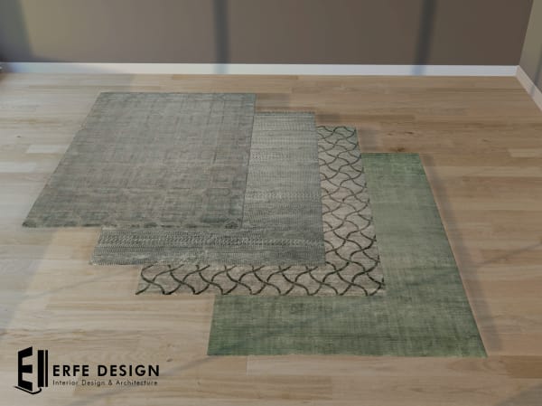 -Greenish Carpet Set 4 Pcs [Erfe Design] *