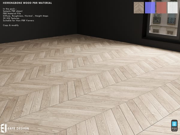 Herringbone Wooden PBR Material [Erfe Design]*