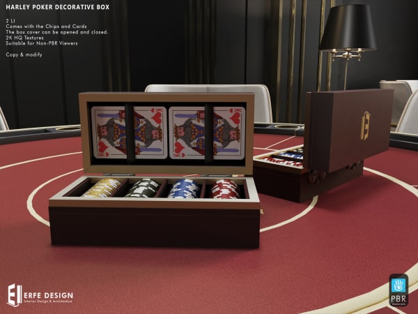 Harley Poker Decorative Box with Chips 2 LI