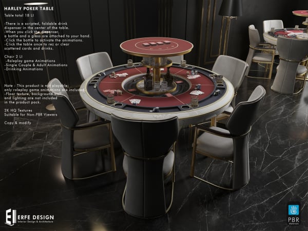 Harley Poker Table total 28 LI ADULT [Erfe Design]*