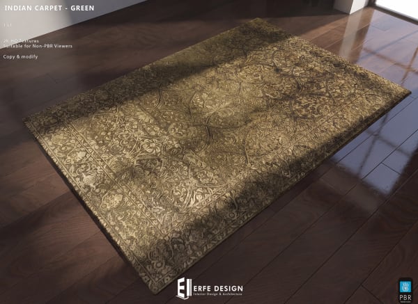 Indian Carpet 1 LI Green