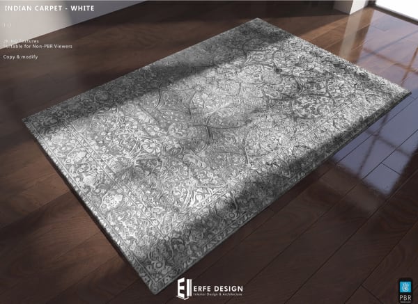 Indian Carpet 1 LI White