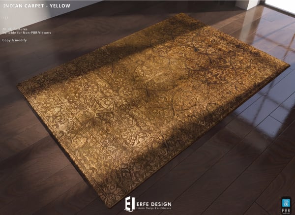 Indian Carpet 1 LI Yellow