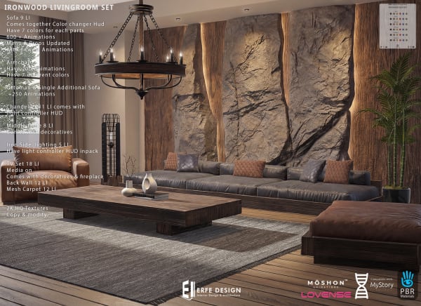 Ironwood Livingroom set - 100 LI ADULT [Erfe Design] PACK