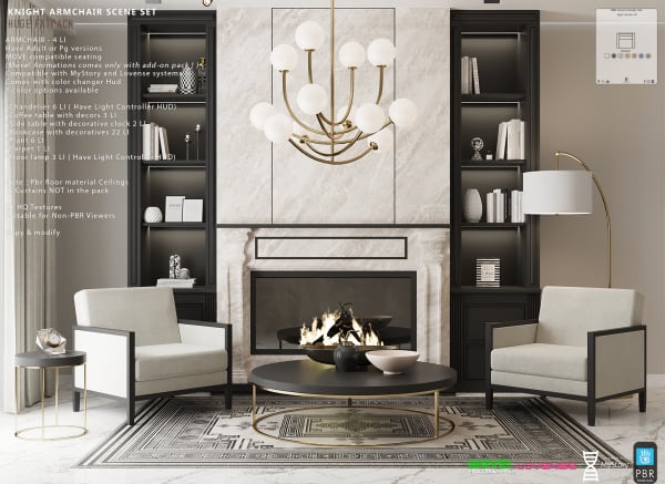 Knight Armchair Set FATPACK 48 LI PG [Erfe Design]