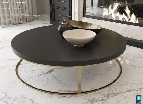 Knight Coffee Table with Decors 3 LI [Erfe Design]