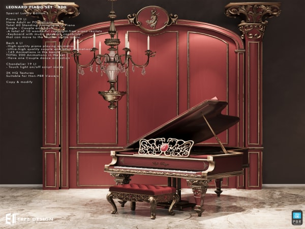 Leonard Piano Set Red PG 62 LI PBR [Erfe Design] *