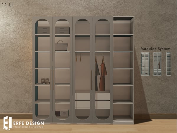 Lesley wardrobe 9 LI White Modular [Erfe Design] *