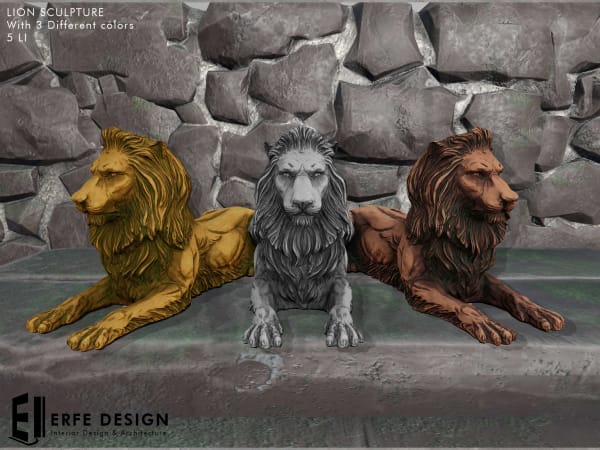 Lion Sculpture 5 LI with 3 Colors [Erfe Design] *