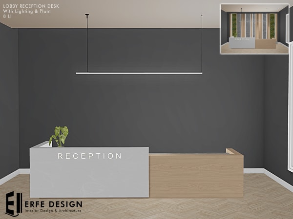 Lobby Reception Desk with Lighting  8 LI [Erfe Design]*