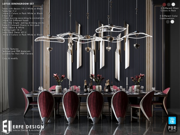 Lotus Diningroom HUGE Set PBR &amp; NonPBR [Erfe Design] *