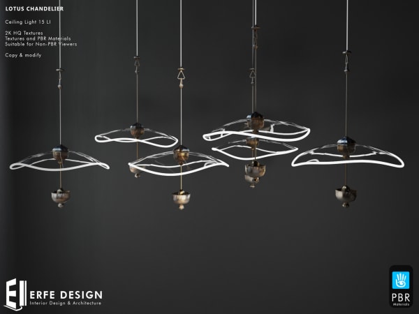 Lotus Chandelier 9 LI light on/off  [Erfe Design] *
