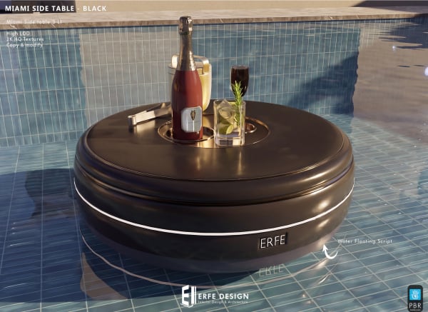 Miami Side table BLACK 3 LI PBR