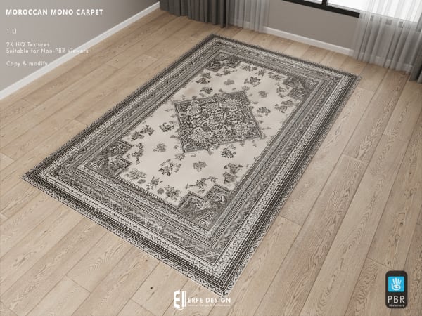 Moroccan Mono Carpet 1 LI  [Erfe Design]*