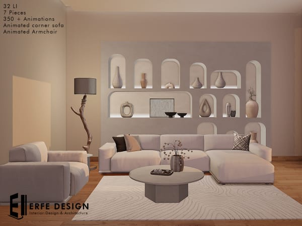 Merlin Livingroom set PG 32 LI 7 Pcs [Erfe Design] *