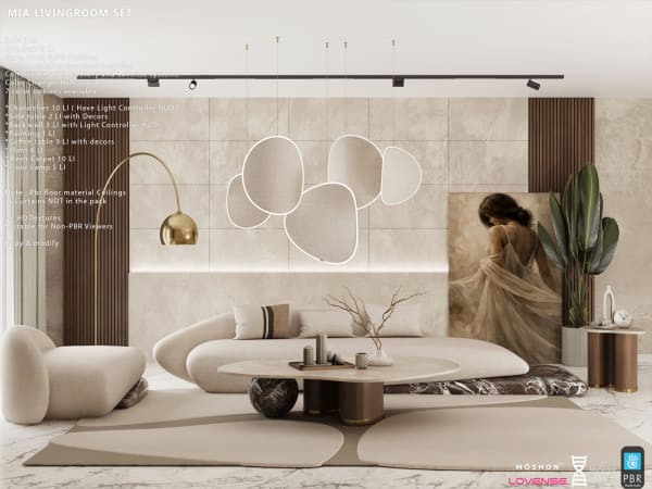 Mia Livingroom Set PG [Erfe Design]