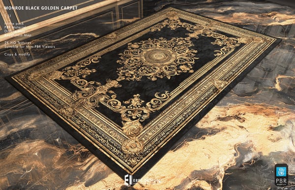 Monroe Carpet Black & Gold PBR [Erfe Design]*