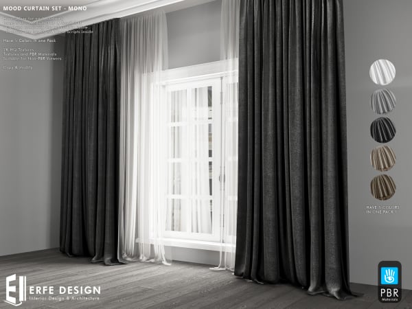 Mood Curtain Set (Mono Colors) [Erfe Design] *