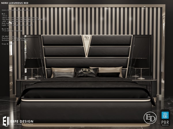 Nero Luxury Bed PG   PBR [Erfe Design] PACK