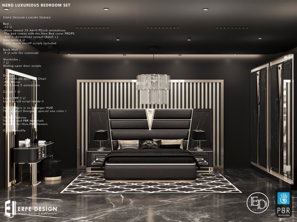 Nero Luxury Bedroom Set PG   PBR [Erfe Design]*