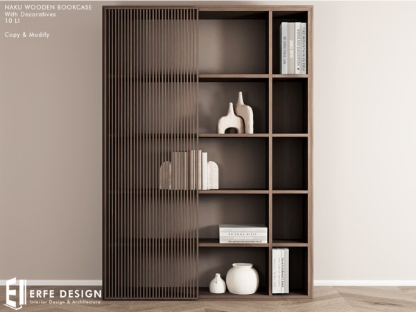 Naku wooden bookcase 10 LI [Erfe Design] PACK