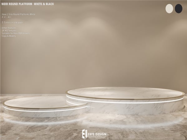 Noir Round Platform White & Black [Erfe Design]