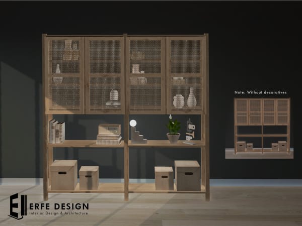 -Wooden North Bookcase 16 LI [Erfe Design] *