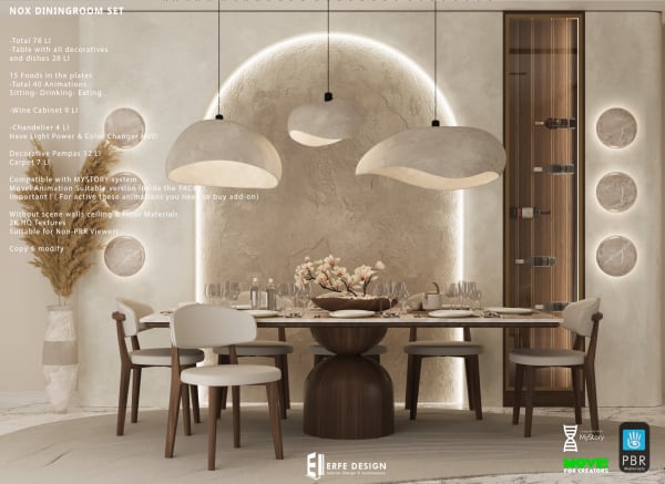 Nox Diningroom Set 78 LI PBR  [Erfe Design]