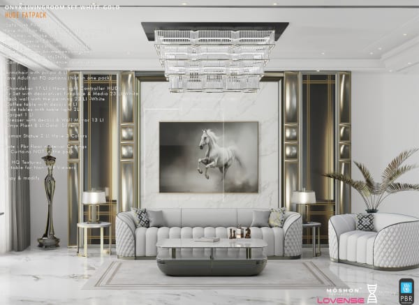 Onyx Livingroom Set WHITE - PG [Erfe Design]*