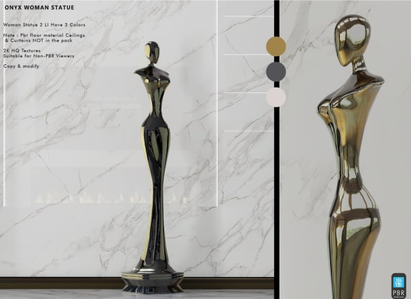 Onyx Woman Statue 3 Colored  2 LI - PBR  [Erfe Design]*