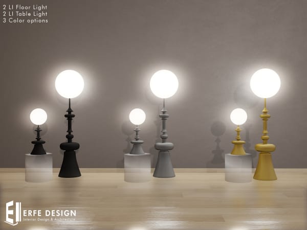 Paris Lighting Set Floor- Table 2 LI 3Colored[Erfe Design]*