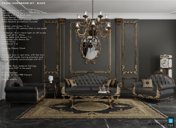 Pasha Livingroom Set BLACK- ADULT [Erfe Design] *