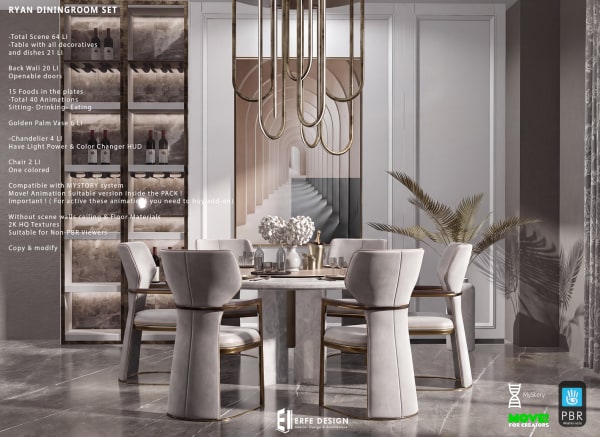 Ryan Diningroom Set 64 LI PBR