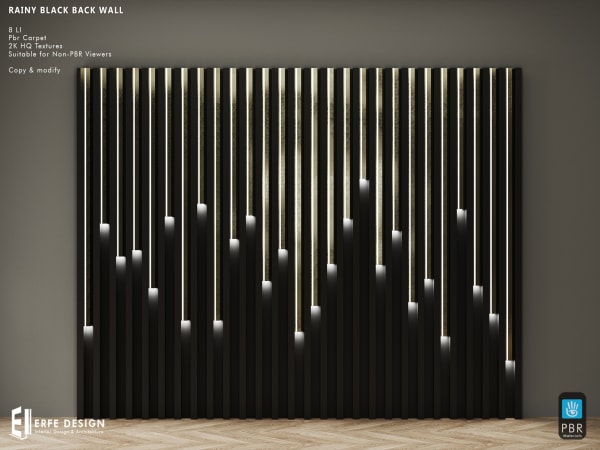 Rainy Black Back Wall 8 LI PBR [Erfe Design] *